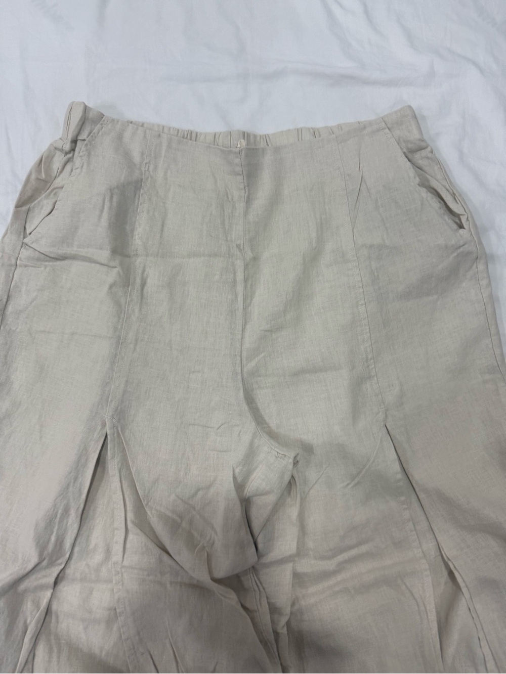 Beige Wide-Leg Women Pants - Picture 3 of 7